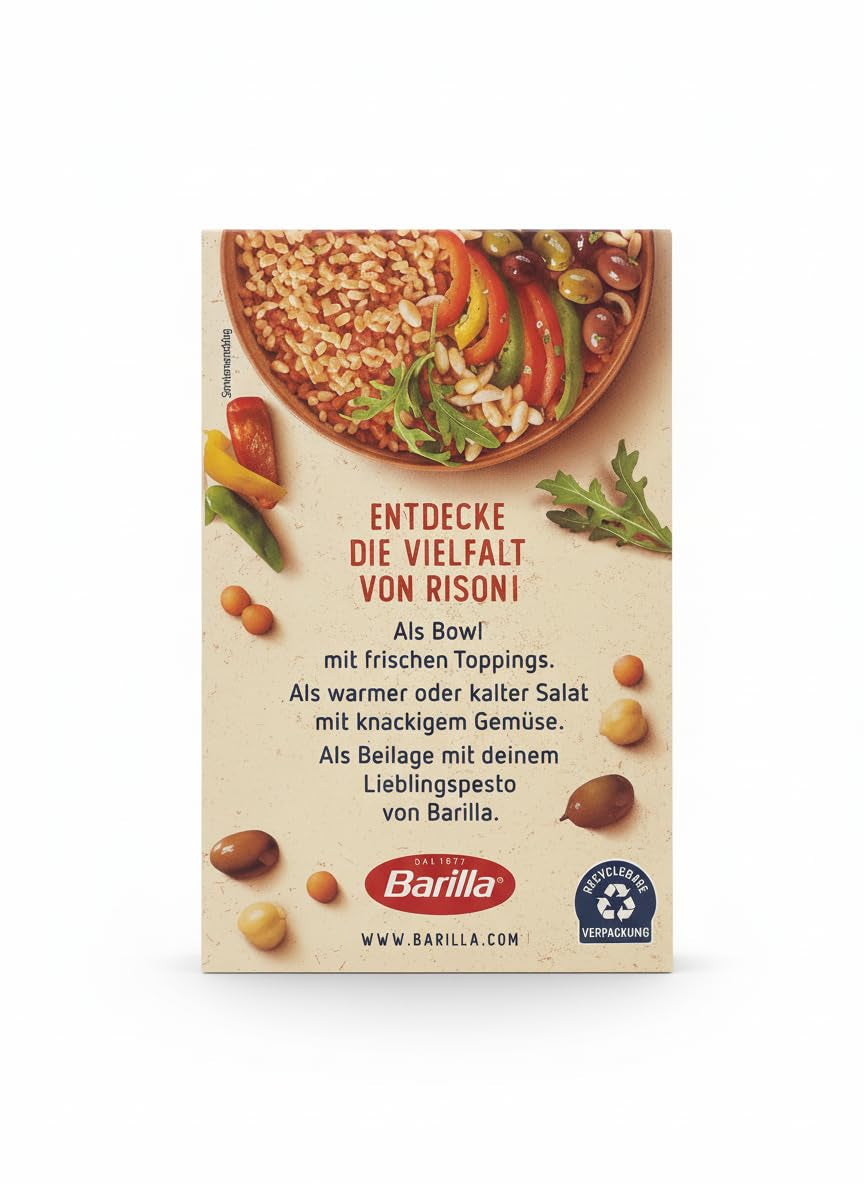 Barilla Risoni hüvelyesekből - vöröslencse és csicseriborsó, 1 csomag (1 x 300g)