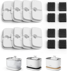 PETLIBRO szűrő Katzenbrunnen 8er Pack für Dockstream Trinkbrunnen für Katze PLWF005, PLWF115, PLWF105, PLWF305, 4 Monats-Set PETLIBRO Trinkbrunnen Filter Ersatzfilter für Katzentrinkbrunnen