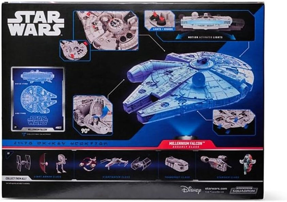 Star Wars Micro Galaxy Squadron SWJ0332 - Millennium Falcon, vehicul oficial de 22,5 cm cu lumini, sunet și figurine Action figures Naty Shop