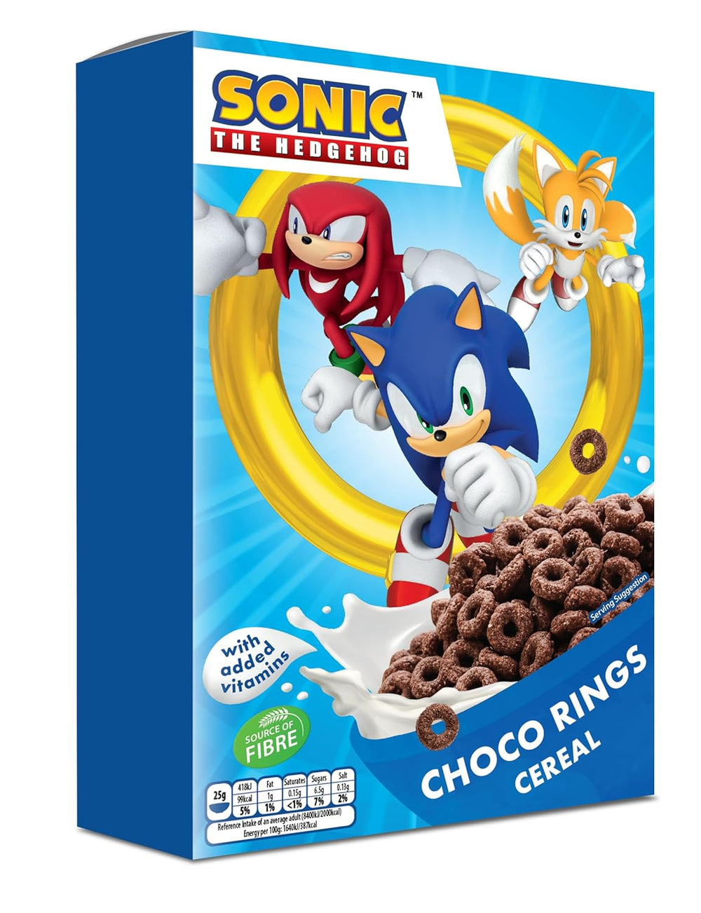 Sonic Choco Rings gabonapehely, búza, zab és kukorica csokoládé karikák a tökéletes reggeliért, hozzáadott vitaminokkal, 1 csomag (1 x 350g)
