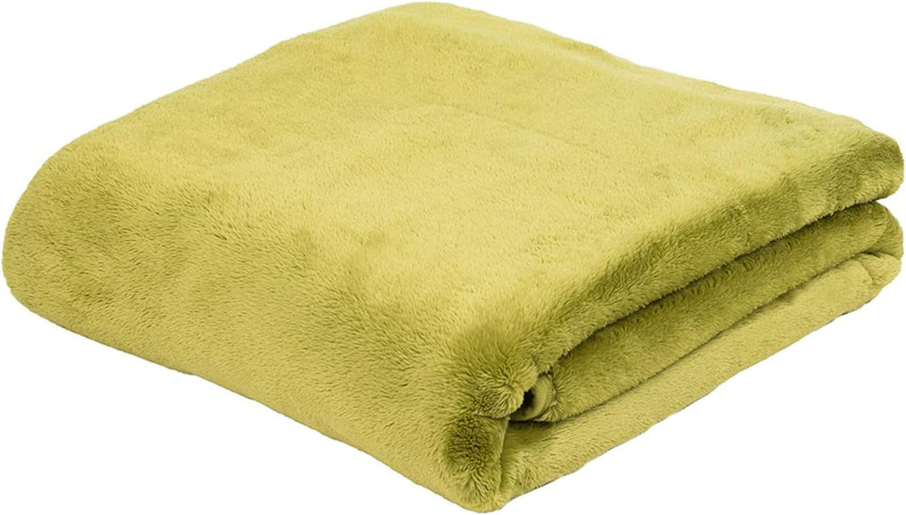 Gözze - Kényelmes takaró Premium Cashmere-Feeling, 500 G/M², 180 X 220 cm - mustáros ágyak és takarók Besuche den GÃ¶zze-Store Lime Green 180 X 220 cm