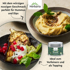 Herbaria Za'atar bio 25g S-Dose – Zaatar Gewürz, Zaatar Gewürz - keleti Organic-Gewürmischung für Gerichte der Levante Küche - mit erlesenen Ingredient - in nachhaltiger Aromaschutz-Dose