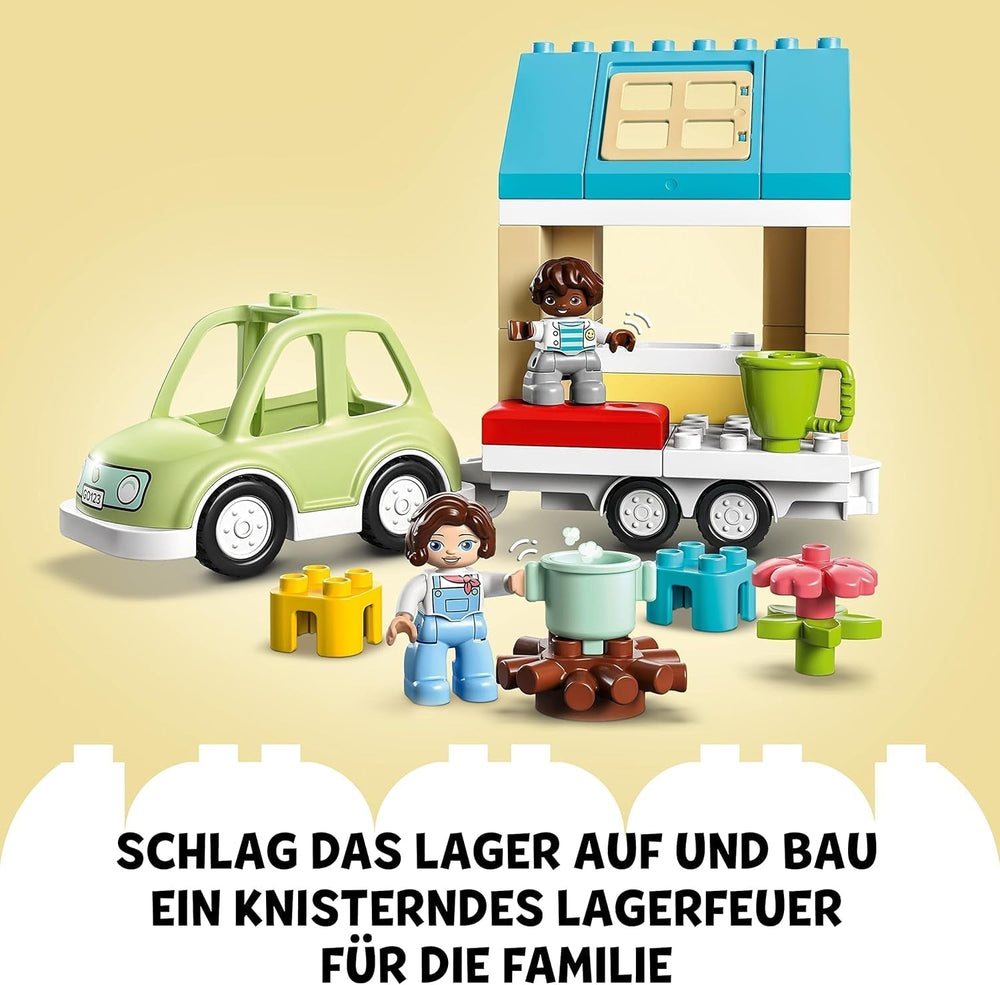 LEGO 10986 DUPLO Otthon Kerekeken, játékautó nagy kockákkal, figurákkal és játékautókkal fiúknak és lányoknak 2 éves kortól, fejleszti a finommotorikát Építőkészletek Besuche den LEGO-Store