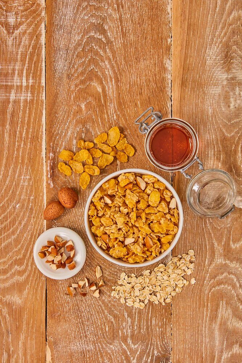 Dr. Oetker Vitalis Crunchy Flakes: Ropogós müzli kukoricapehellyel és manduladarabokkal, 5 db (5 x 600g) csomag