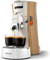 Espressor cu capsule PHILIPS Senseo Select - Intensity Plus, cu funcție Memo pentru 3 specialități de cafea, Crema Plus, produs ecologic, de înaltă calitate, alb mătăsos (CSA240/05)