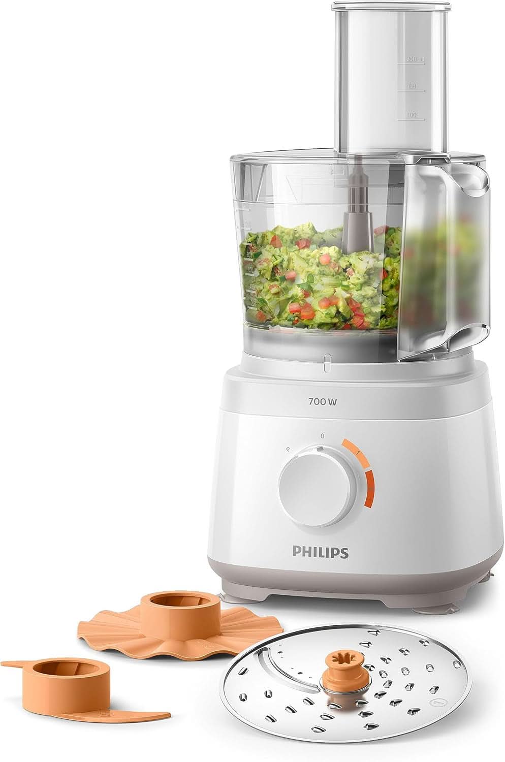 Philips Kompakte Küchenmaschine – 850 W, 31 Funktionen, 2,1 literes Behälter, Powerchop, Edelstahlklinge (HR7530/10) Kitchen Naty Shop 700 Watt, 16 Funktionen
