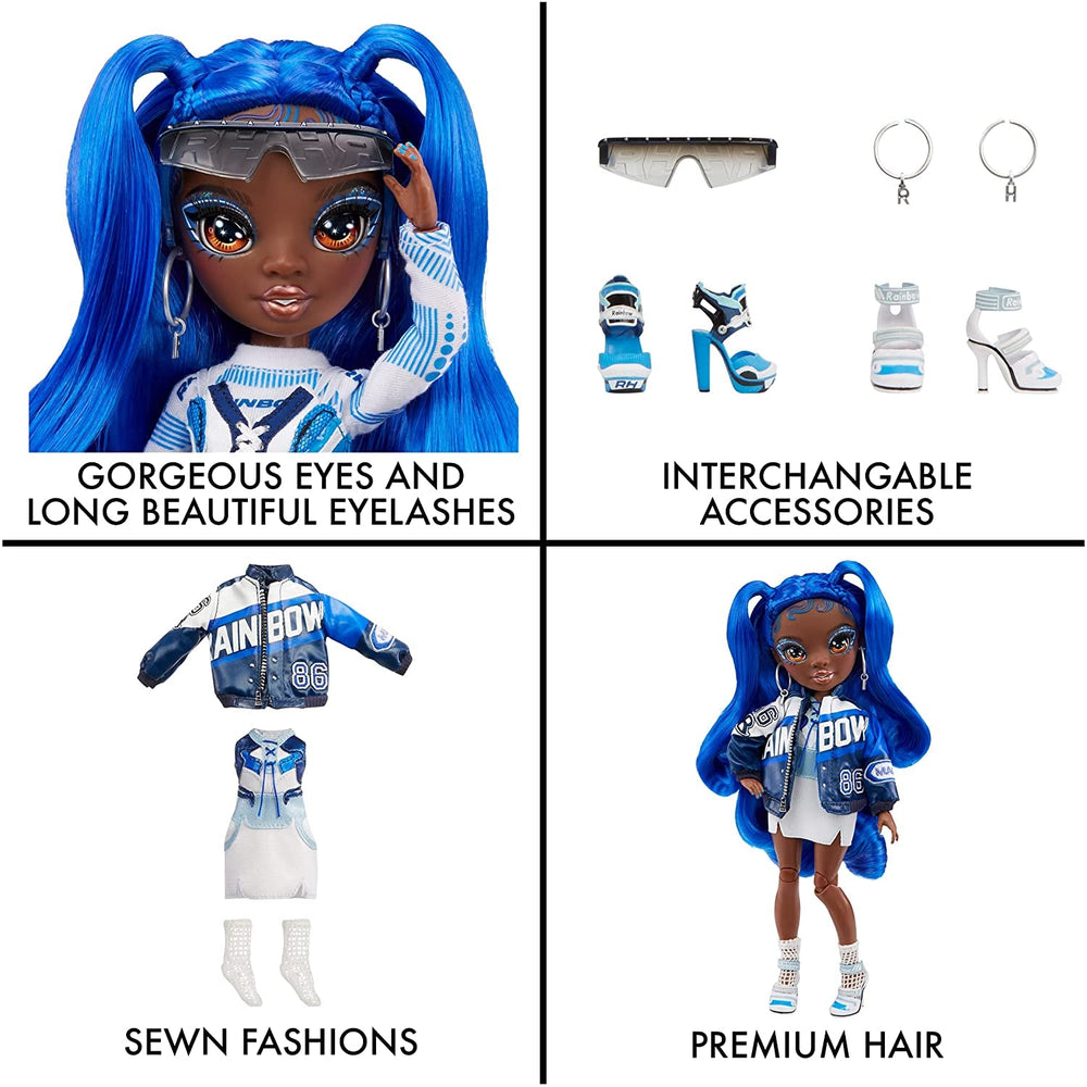 Rainbow High Modepuppe - Coco Vanderbalt - Kobaltblaue Puppe - Inkl. 2 Mix & Match Designer-Outfits und Accessoires - Für Sammler und Kinder von 6-12 Jahren