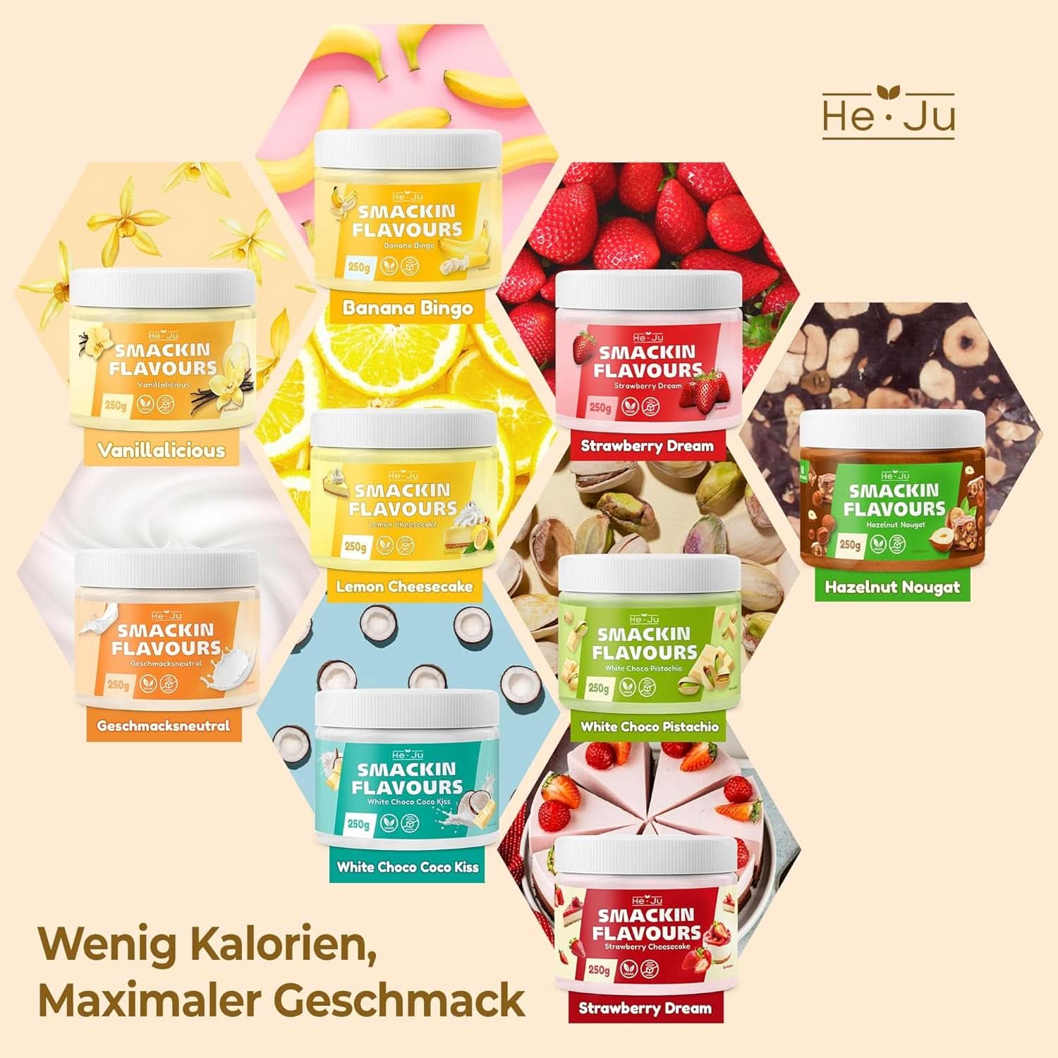 He-Ju, fehér csokoládé és pisztácia ízű por, 250 gramm Naty Shop Flavors