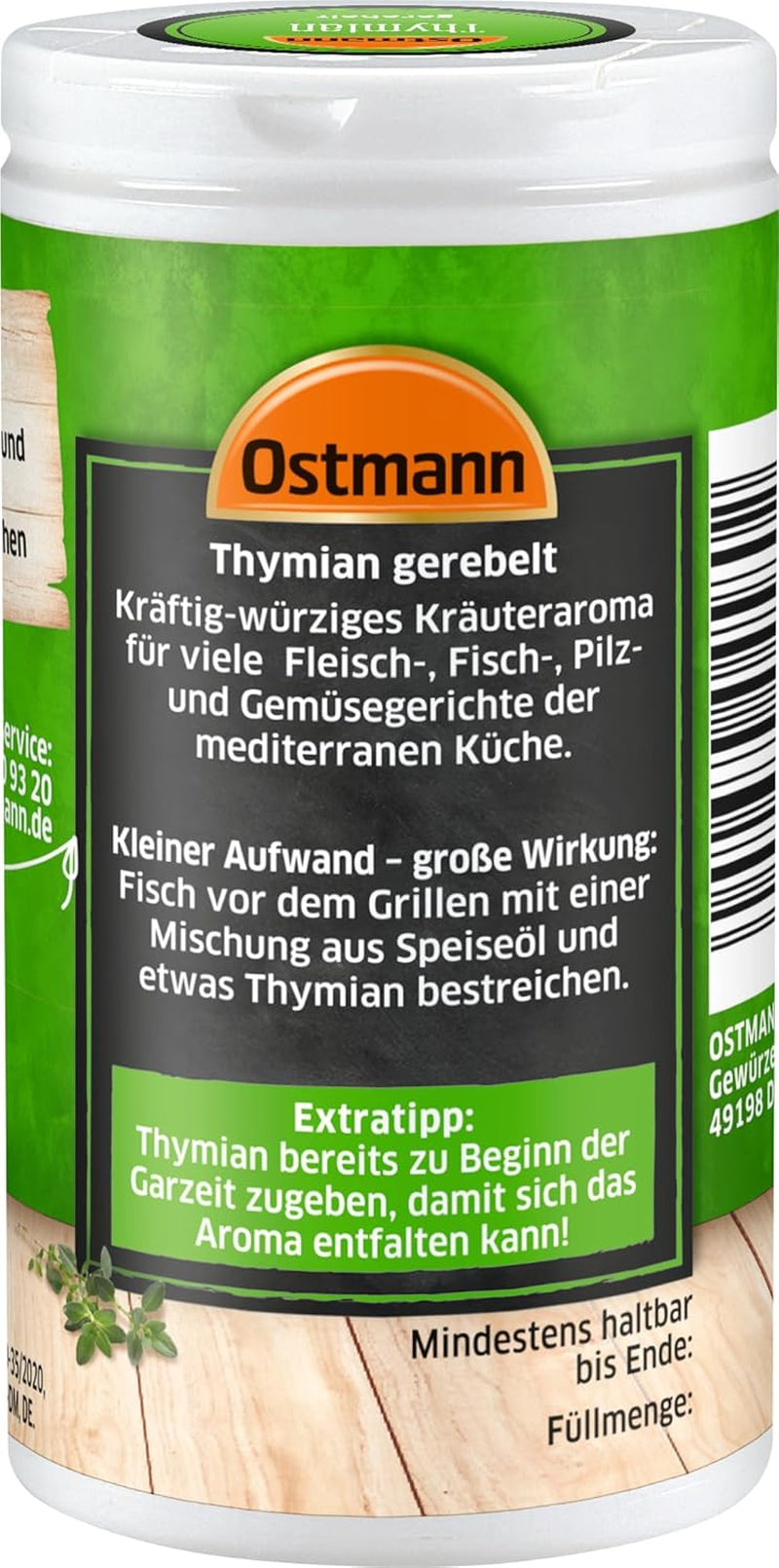 Ostmann Kakukkfű gerebelt 15 g Kakukkfű-Gewürz für viele Fleisch-, Fisch-, Pilz-, und Gemüsegerichte der Mediterranen Küche, Mennyiség: 1 Stück