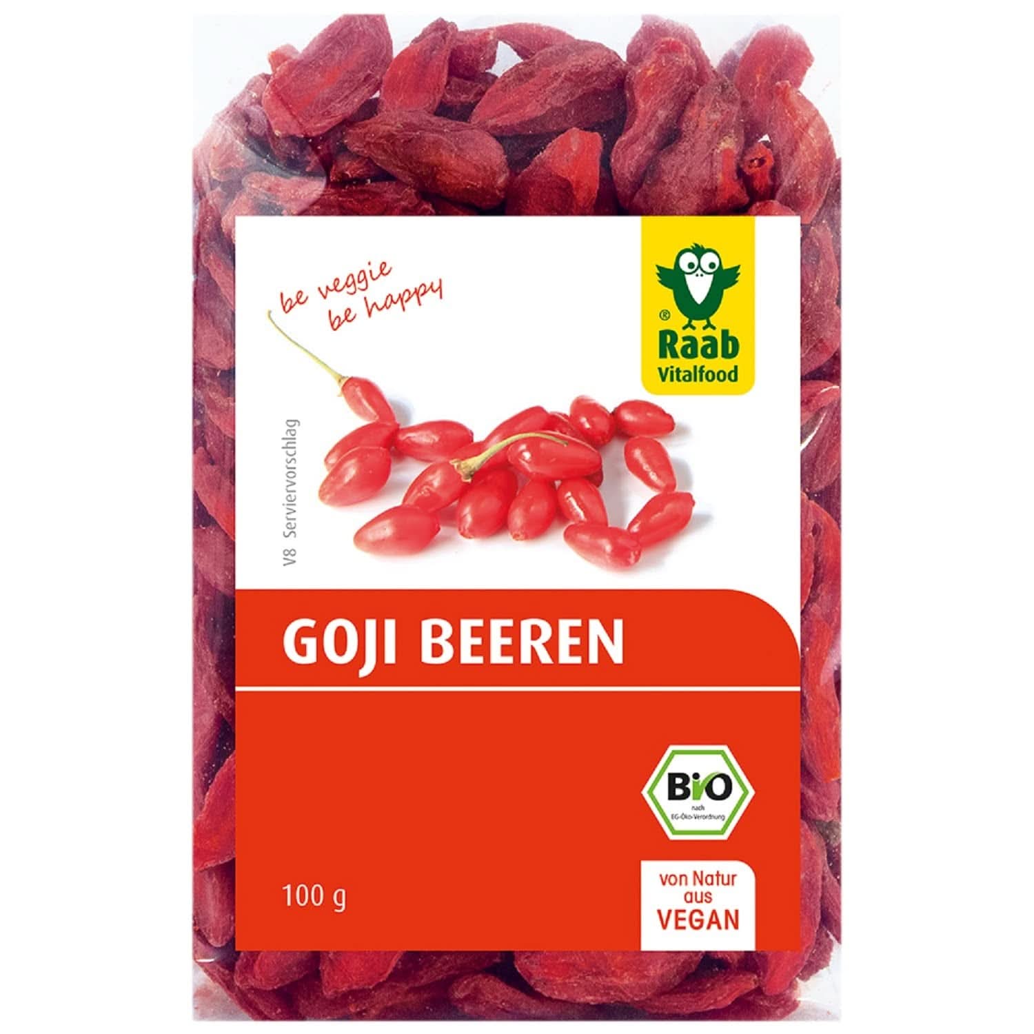 Raab Vitalfood Organic Goji Bogyó, prémium minőségű, 500 gramm Naty Shop dehidratált termékek 100 gramm