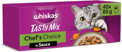 WHISKAS TASTY MIX Nassfutter in Sauce für Katzen 40 x 85g Chef’s Choice