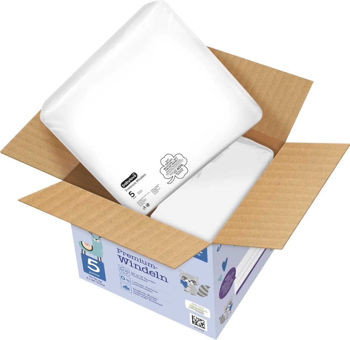 Pelenkák Premium Active Plus, 5-ös méret, Junior 12-25 kg, Jumbo csomag, 2 x 36 db, 72 db