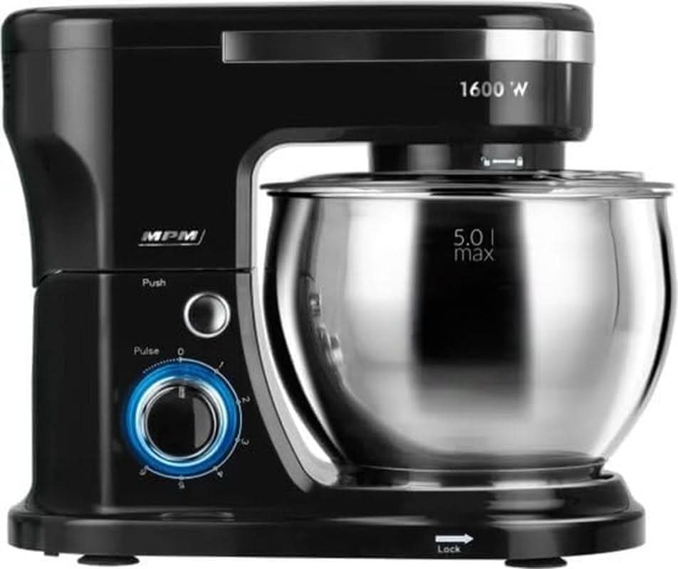 MPM - Planeten-Küchenmaschine Mit 2 Rührschüsseln 4 és 5 literes - 1600 W Küchenmaschine - Schwarz Anya és Gyermek Naty Shop