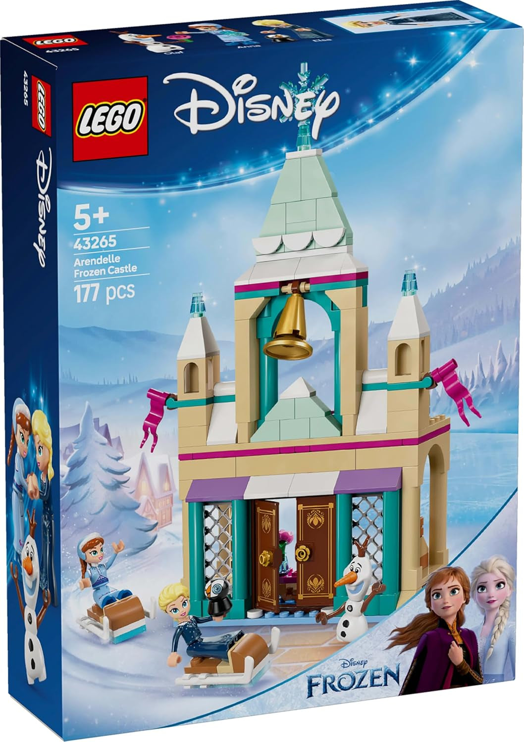 LEGO Ç€ Disney Frozen Arendelle kastély, hercegnős játék ELSA-val, Anna és Olaf mini babák és egy pingvinfigura, fantáziajátékkészlet, ajándék 5 éves lányoknak 43265 építőkészlet Besuche den LEGO-Store