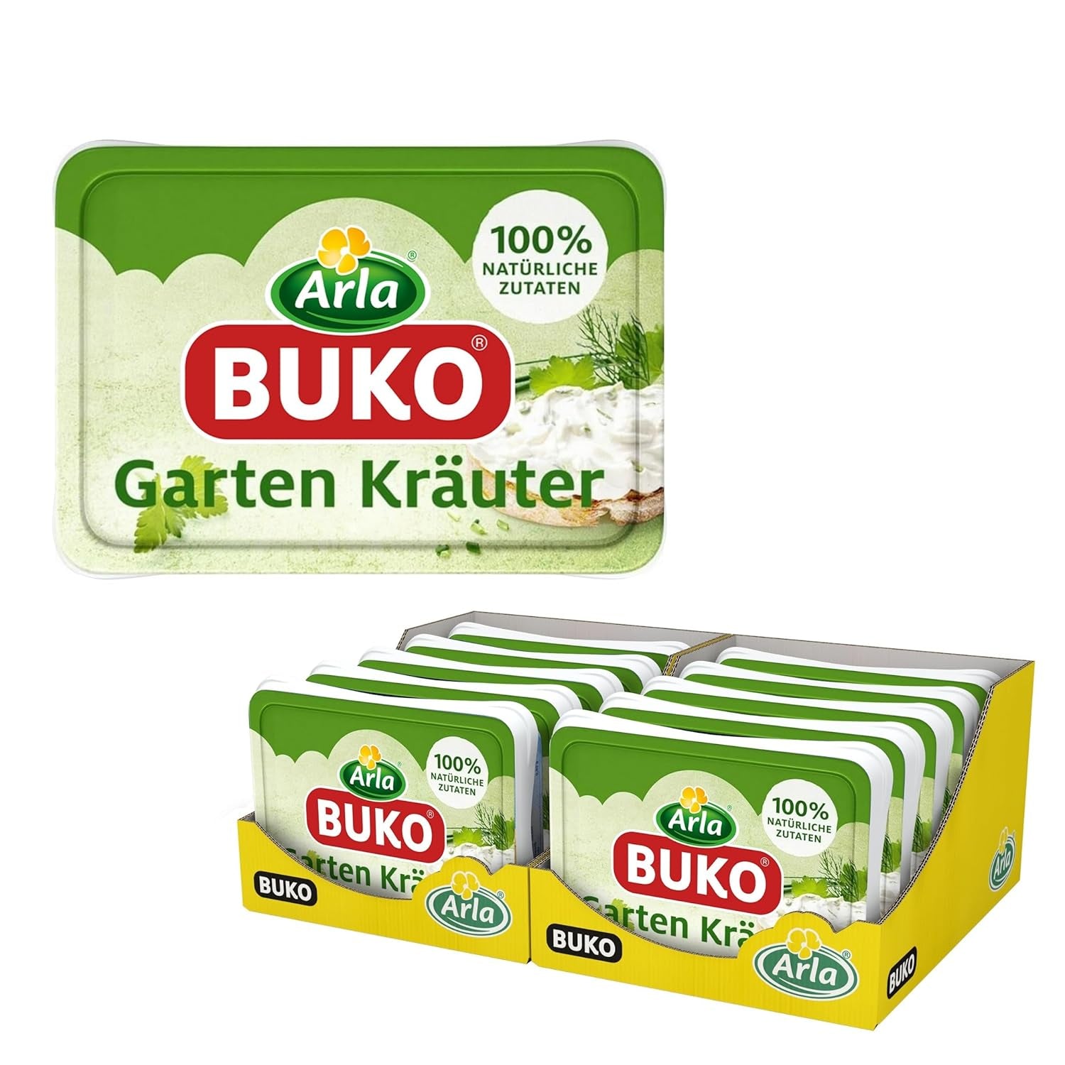 Gartenkräuter Frischkäse | 10x200g | 100%-ban természetes összetevők Ohne Konservierungsstoffe, Thickeners und Gesmackverstärker