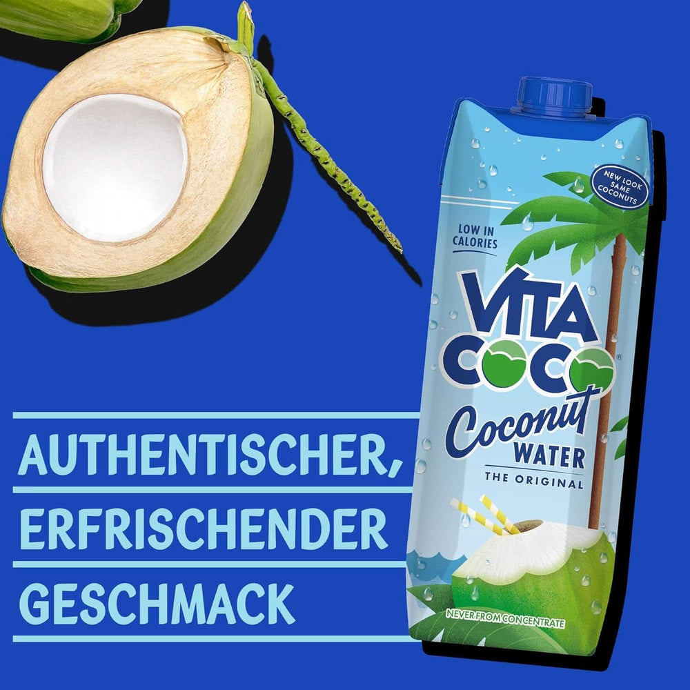 Vita Coco Pure Coconut Water 6 x 1 liter, természetes hidratáló elektrolitokkal, gluténmentes, tele C-vitaminnal és káliummal Naty Shop