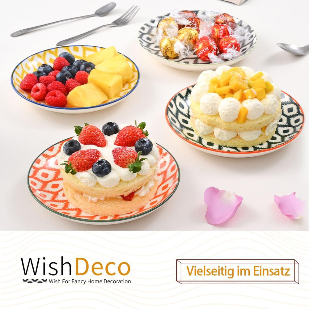 Farfurii pentru tort, set de 6; farfurii mici pentru desert (15 cm); farfurii pentru salată din porțelan; farfurii colorate pentru micul dejun; farfurii mini pentru paste, fructe, pâine