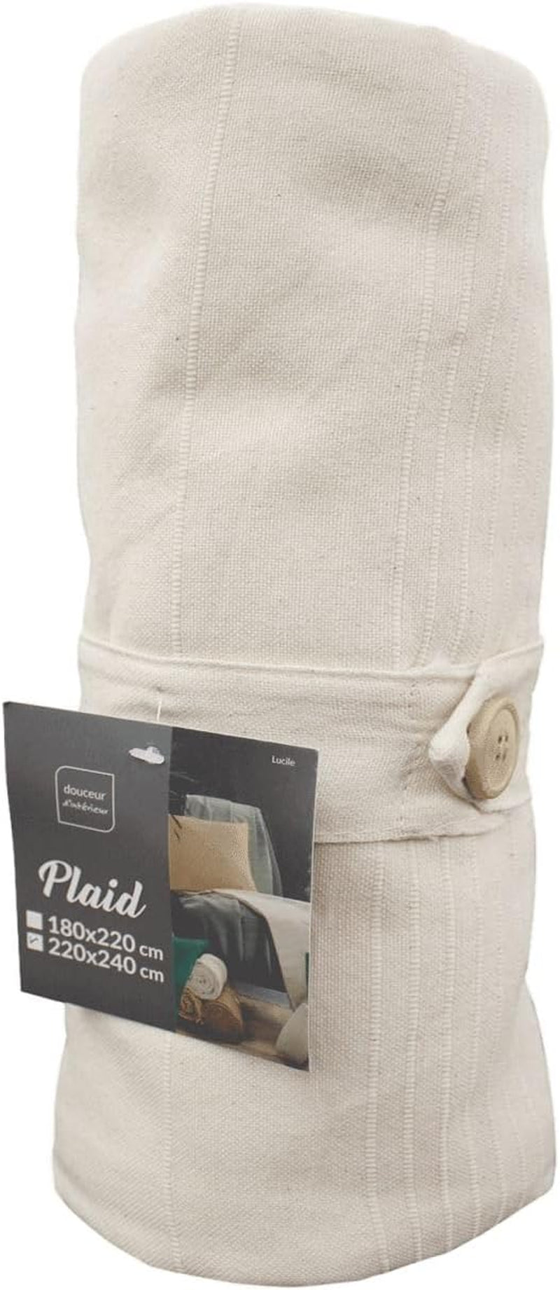Douceur D'Intérieur, Takaró (220 X 240 cm) Lucile Curry, Polycotton, Egyszínű ágyak és takarók Douceur d'Intérieur Natura 220 X 240 cm