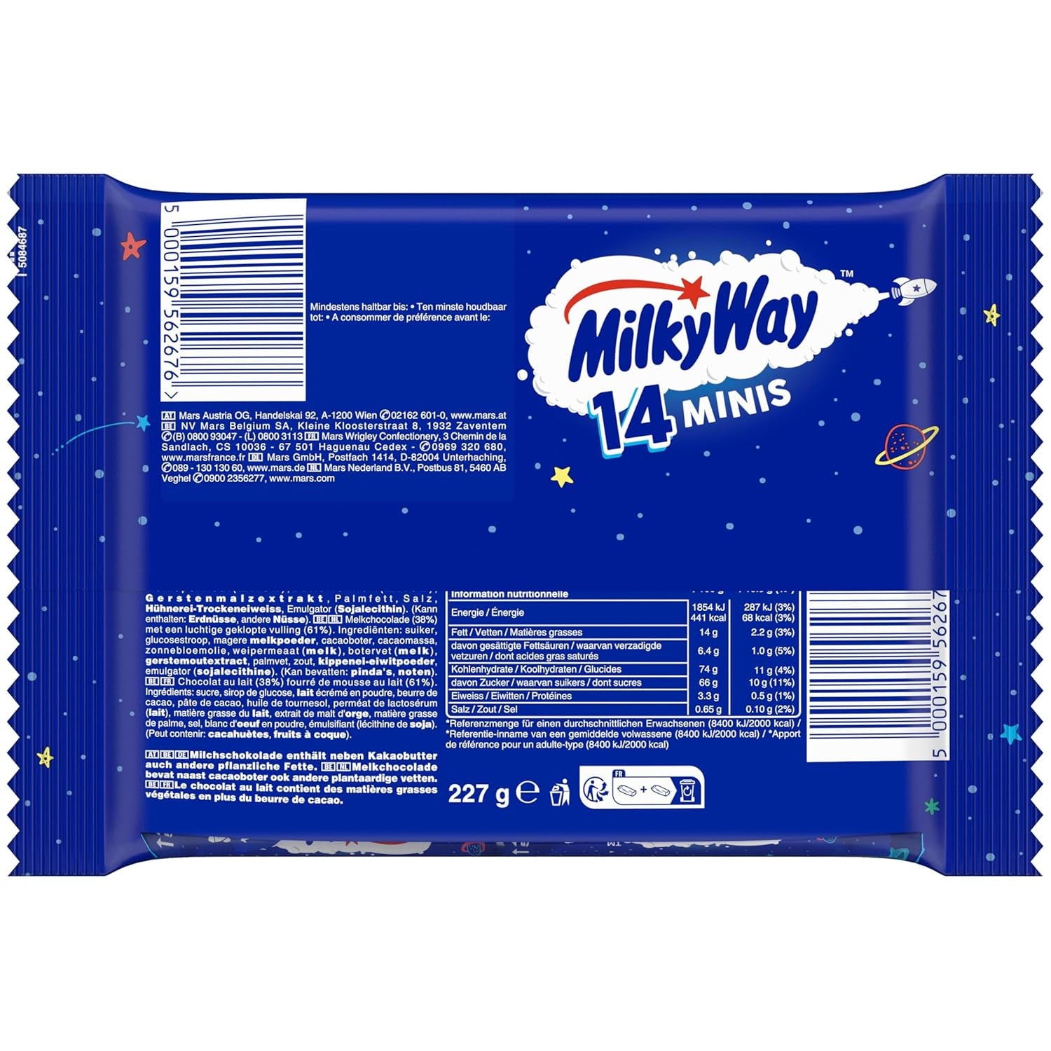 Mini ömlesztett csokoládécsomag, mini csokoládé szeletek nugát krémkaramellel, 227 g, csokoládé ajándékötlet, nagy csokoládécsomag