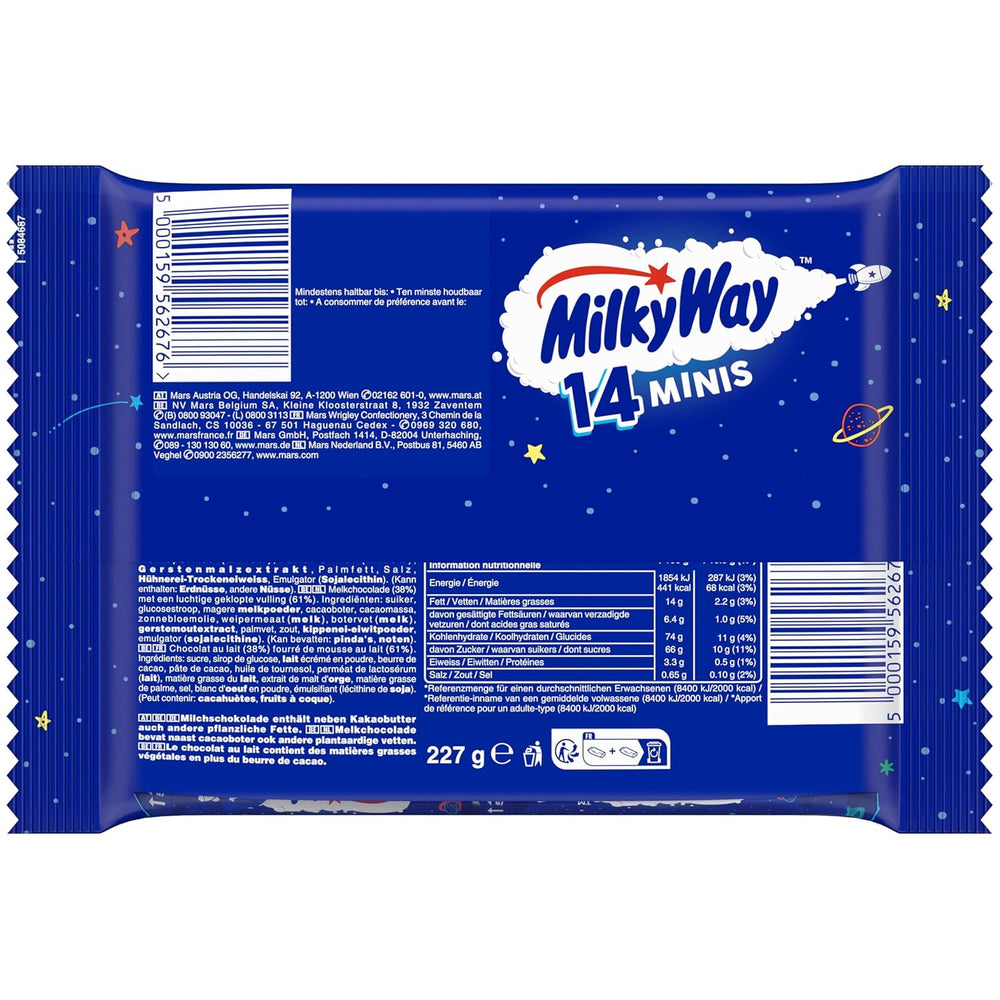 Mini ömlesztett csokoládécsomag, mini csokoládé szeletek nugát krémkaramellel, 227 g, csokoládé ajándékötlet, nagy csokoládécsomag