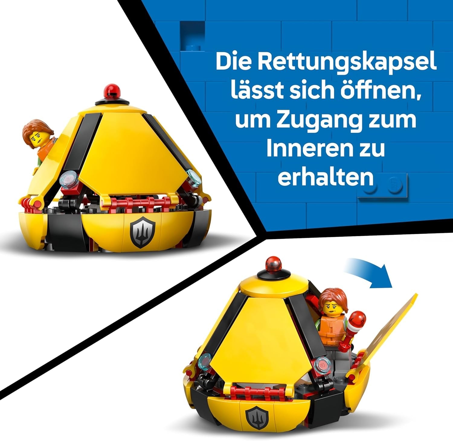 LEGO City Hubschrauber der Küstenwache - Spielzeug Einsatzfahrzeug - Modellbau mit Schiebetüren, Winde, 4 Minifiguren und Hai Figur - Geburtstagsgeschenk für Jungen ab 7 Jahren - 60503