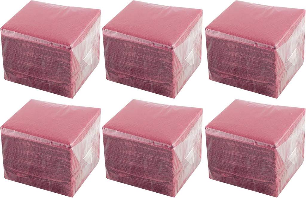 - 600 bucăți Șervețele de masă, Bordeaux, hârtie de unică folosință, Microstitch, 10 X 10 Cm (pliat) și 20 X 20 Cm (nepliat) - Ideal pentru evenimente de catering, baruri și petreceri