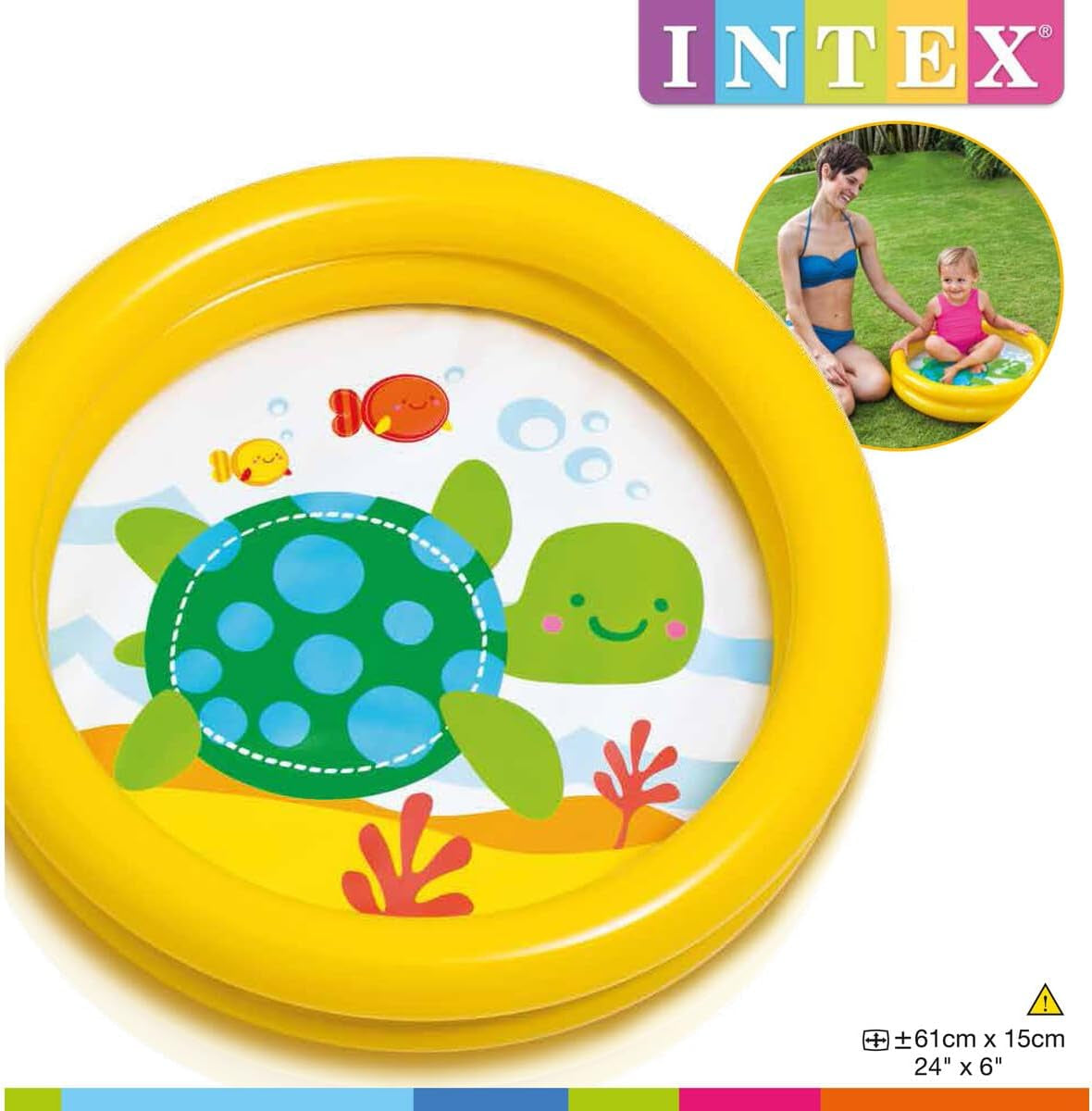 Intex 59409NP - Felfújható baba medence állatmintával, 1 db, vinil, többszínű, 61x15 cm