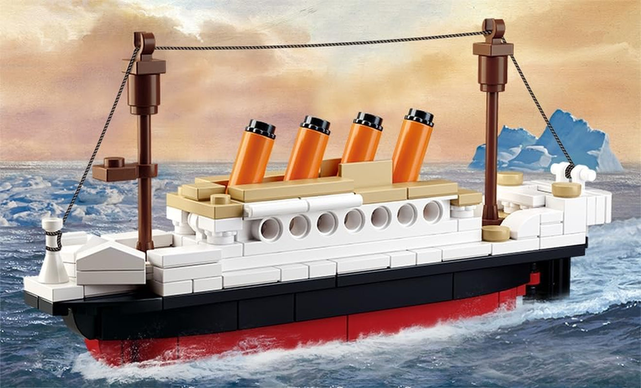 Sluban Klemmbausteine ​​​​SlubanM38-B0576 SL95336, Kleiner Bausatz (194 Teile) [M38-B0576], Spielset, Klemmbausteine, Schifffahrt, Spielfigural, Titanic, bunt