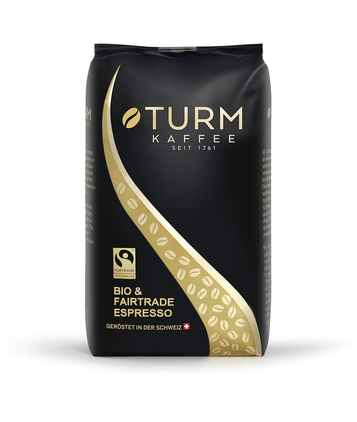 Boabe de espresso organice și Fairtrade 1000g | Amestec de cafea 90% Arabica, 10% Robusta | Aciditate scăzută | Pentru espresso, cafea și cafea filtrată