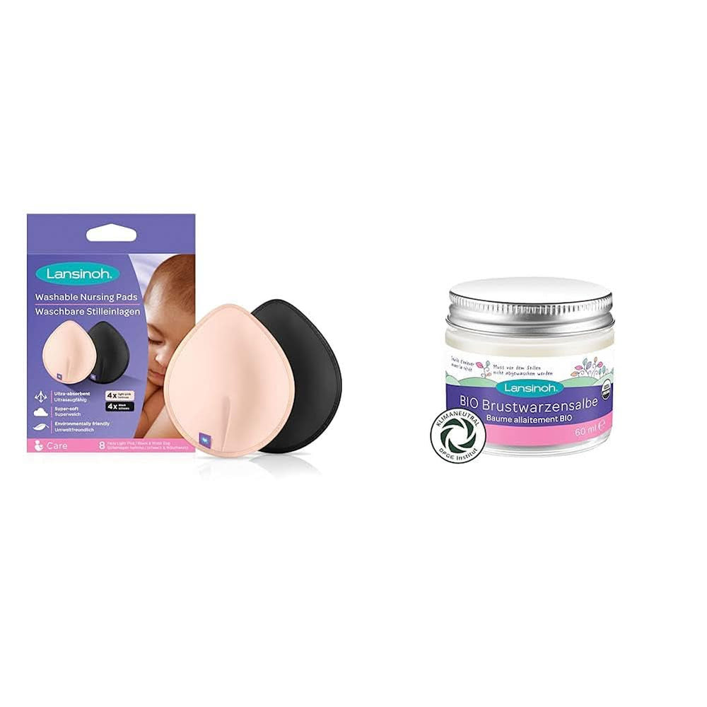 Lansinoh Világos rózsaszín és fekete mosható szoptatóbetét - 8 db, Ultra nedvszívó és BIO mellbimbókenőcs Kiegészítők Élelmiszer és Szoptatás Bebe Naty Shop