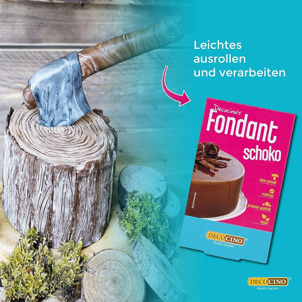 DECOCINO Fondant Schoko – 250 G – Ideális Verzieren Von Kuchen, Torten, Cupcakes számára – Palmölfrei & Vegán mázak és Decor Naty Shop