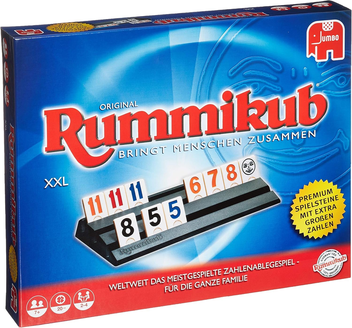 Jumbo Spiele Original Rummikub Classic - der Spieleklassiker unter den Gesellschaftsspielen - für Erwachsene und Kinder ab 7 Jahren JUM17571 Többszínű 2,7 x 3,7 cm