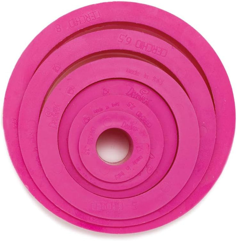 0255300 Set forme pentru biscuiți, rotunde-fine, 6 piese, 1,5/2,5/3,5/5/6,5/8 cm, 10 x 10 x 3 cm, roz
