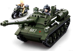Sluban SL95558, WWII – Alliierter Jagdpanzer(335 Teile)[M38-B0687], Spielset, Klemmbausteine, Soldaten, Spielfigur-nal, Army WWII, Multi Color