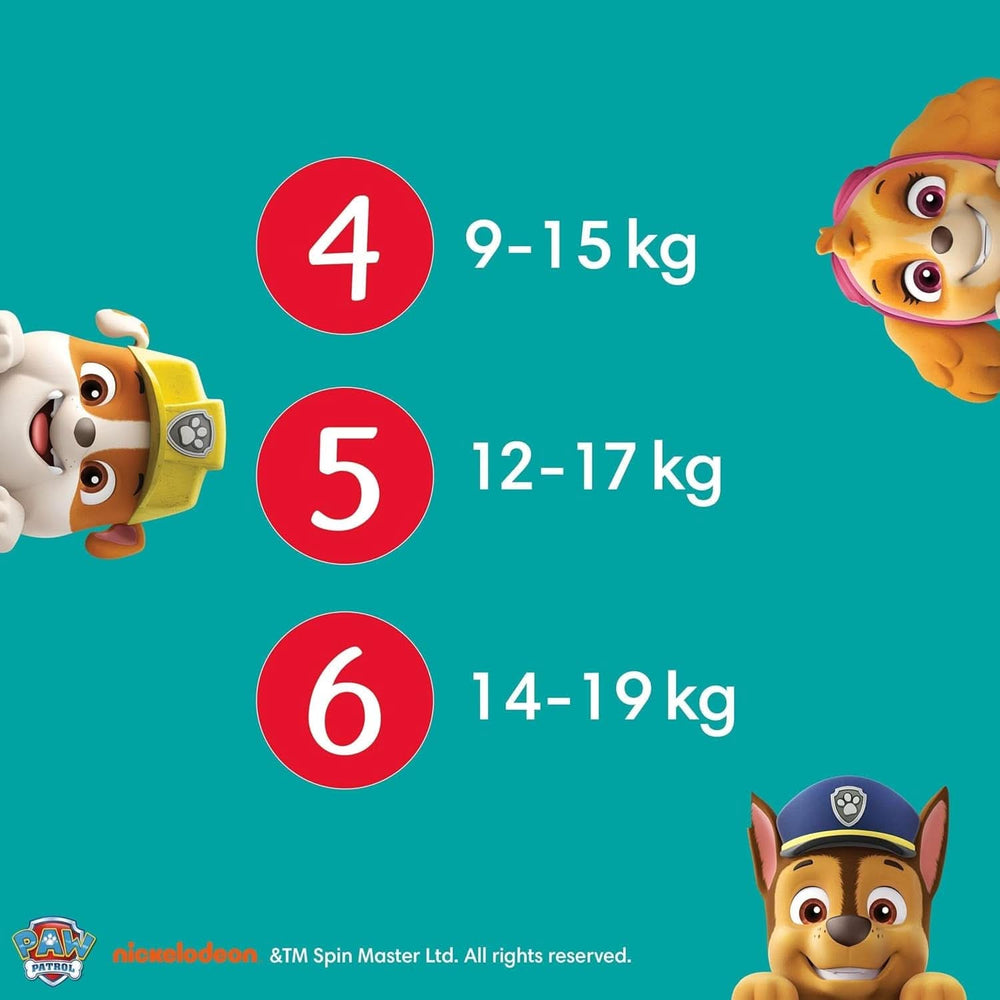 Pampers pelenkák Paw Patrol Pants 5-ös méret (12-17Kg) Baby-Dry, Junior Stop and Protect zsebbel, MONTHLY BOX, 160 pelenka Naty Shop
