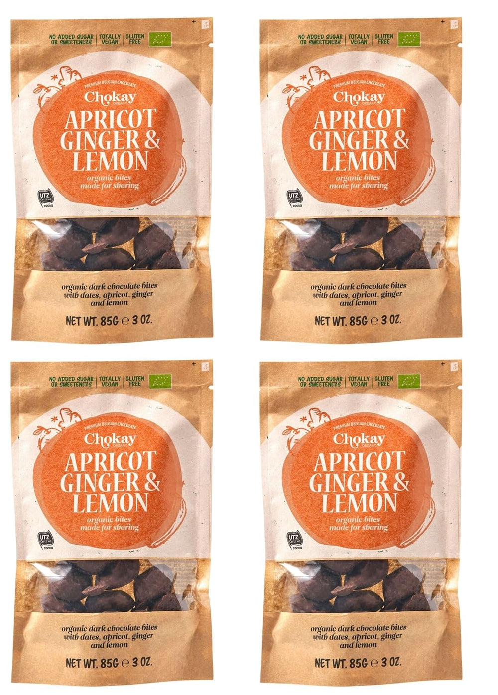 4 db-os organikus falat készlet – fahéjas mandula/fahéjas mandula belga étcsokoládéban/Hozzáadott cukor nélkül, édesítőszerek nélkül/VEGÁN ÉS FAIR TRADE / 4 x 85 g