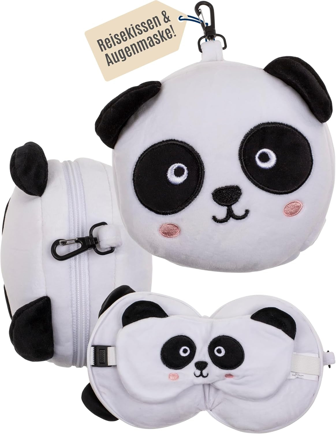 Pernă de călătorie din pluș cu dinozaur pentru copii, cu mască pentru ochi – Pernă de gât moale 2 în 1 pentru copii – Pernă de călătorie confortabilă pentru mașină, tren și avion – Lavabilă și care economisește spațiu