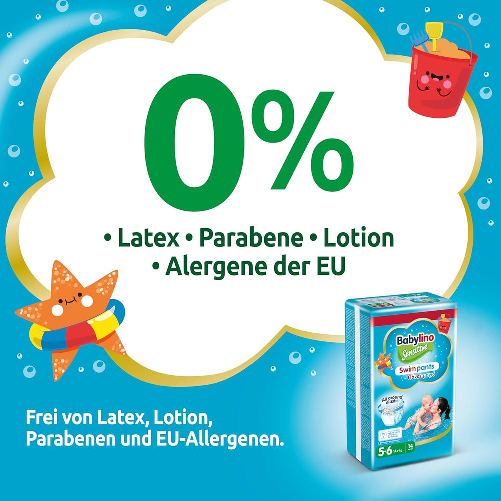 Pelenkák Sensitive Swim Pants, tengerre és medencére, 5-6 méret (14 kg felett), 84 db