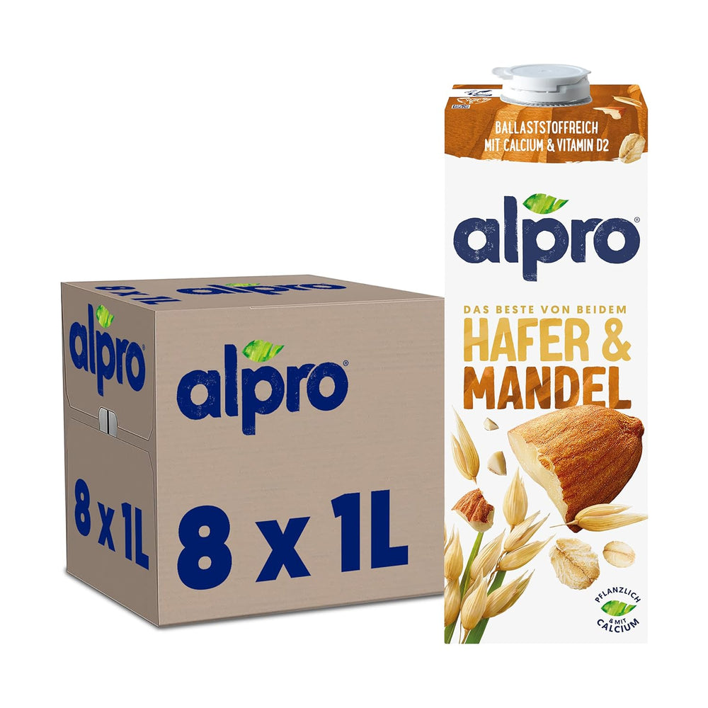 Alpro Haferdrink ohne Zucker – Milchalternative auf Haferbasis – Vegán és laktózefrei – Gazdag Ballaststoffen, Kalcium és Vitamin – 8 x 1 L