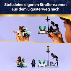 LEGO Harry Potter Hagrids und Harrys Flucht aus dem Ligusterweg - Motorrad Spielzeug mit 4 Minifiguren - 2 Todesser, eine Strassenszene - Geschenk für Mädchen, Jungen und Fans ab 8 Jahren - 76459