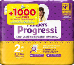 Pampers Progressi Mini, 2-es méret (3-6 kg), 28 pelenka Anya és Gyermek Naty Shop