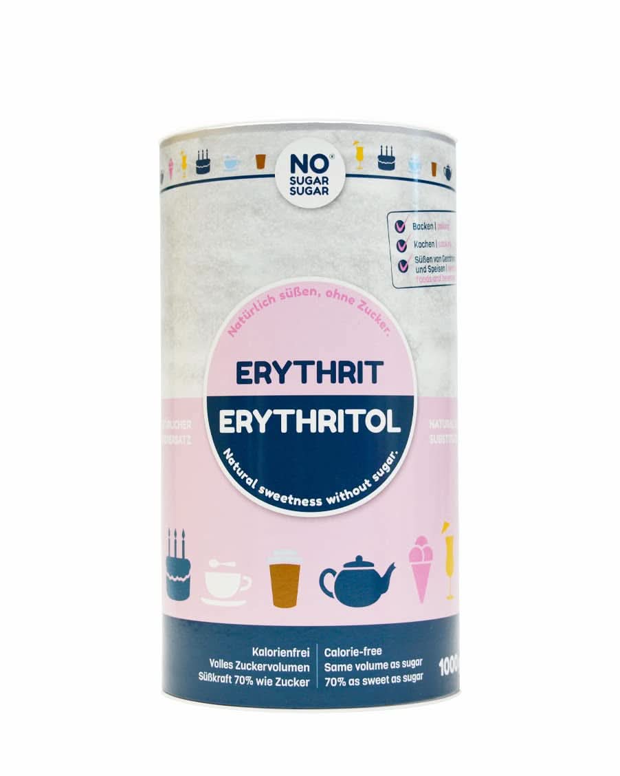 Cukormentes, természetes eritrit kalória nélkül, cukorhelyettesítőként használható, 4,5 kg Édesítőszer Naty Shop 1 kg