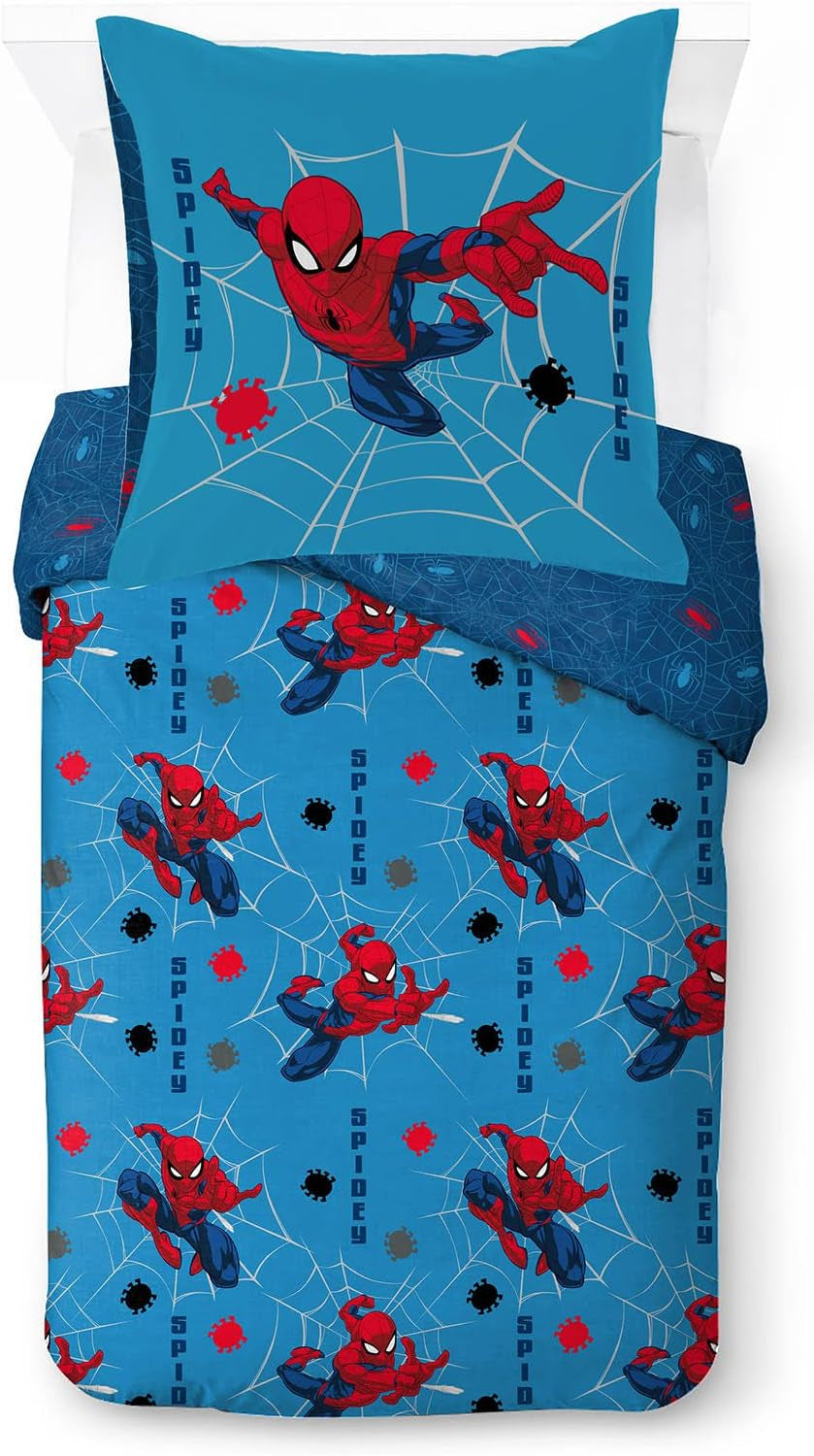 Gyermek ágynemű, Disney karakterek, 100% pamut Ágynemű - gyermek Naty Shop Blue - Spiderman 135X200/80X80 (2 db)