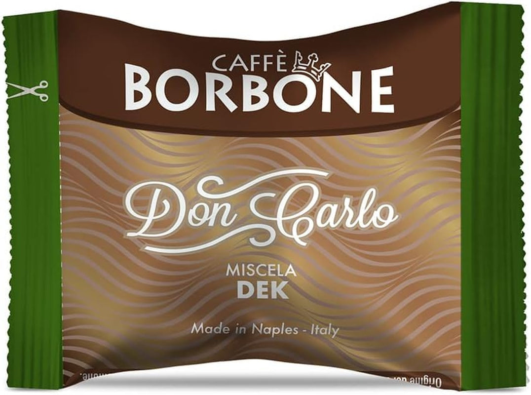 Caffè Borbone Don Carlo Dek Entkoffeinierte Kaffeemischung - 50 Kapseln - Kompatibel mit Lavazza®* A Modo Mio®* Haushalts-Espressomaschinen