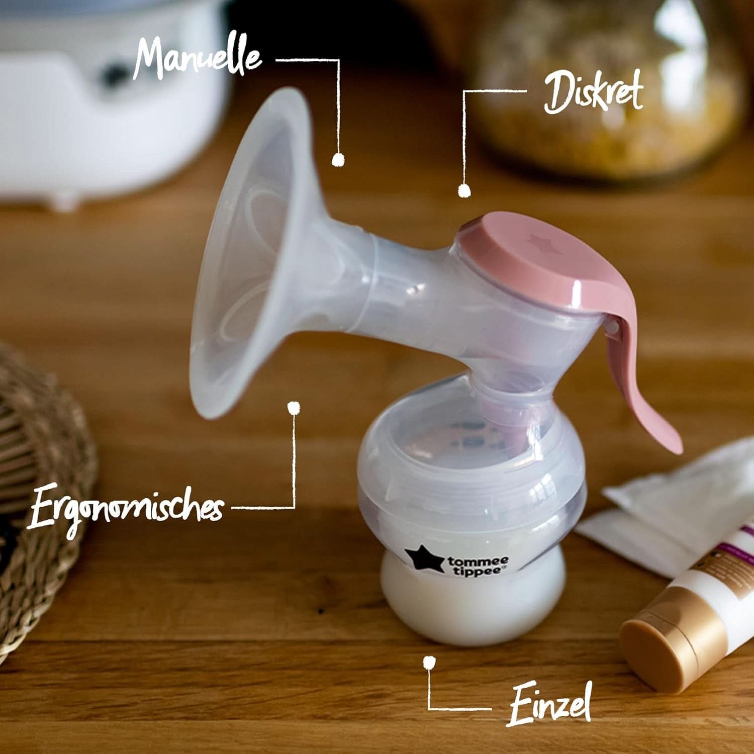 Tommee Tippee Made for Me Manuelle Einzel-Milchpumpe, Starke Saugkraft, Ergonomischer Griff, Tragbare Und Leise Milchpumpe, Samt Babyflasche kiegészítők Élelmiszer és szoptatás Bebe Naty Shop