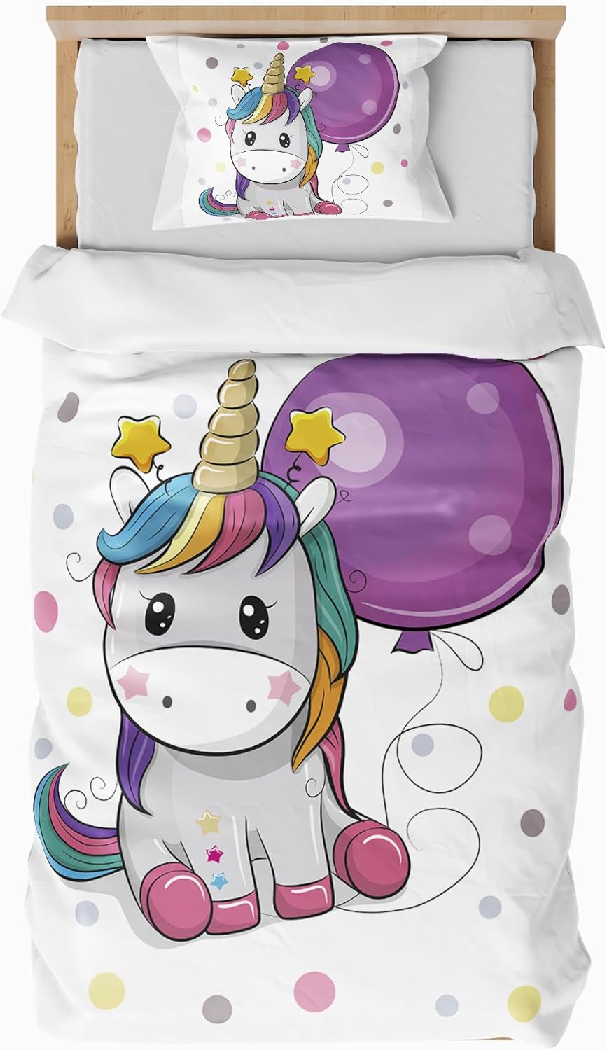 Ágynemű gyerekeknek, többféle méretben és különböző animációs karakterekkel Ágynemű - gyermek Naty Shop Unicorn (2. modell) 100X135Cm+40X60Cm