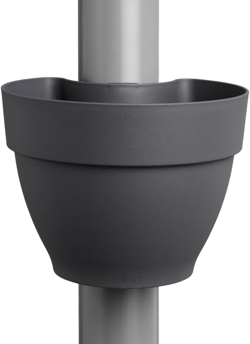 Ghiveci elho Vibia Campana pentru țevi de scurgere, 40 cm, pentru grădină verticală, 100% plastic reciclat, Ø 21,6 x H 16,3 cm, negru/antracit