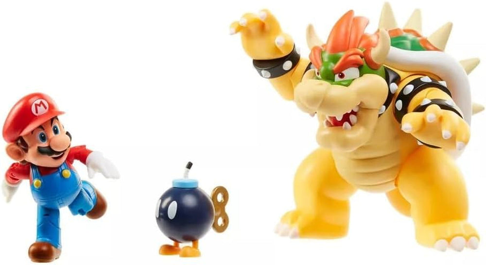 Nintendo Super Mario Bowser 18 cm vs. Mario figurakészlet (1. hullám) Akciófigurák Naty Shop