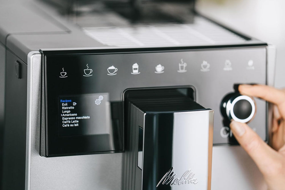 Melitta CI Touch - Espressor complet automat cu sistem de lapte, espressor cu râșniță de cafea integrată și spumator de lapte, de exemplu pentru espresso sau cappuccino, argintiu