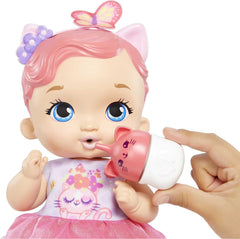 My Garden Baby HHL21 - Katzen-Baby Puppe (rózsaszín Haare) mit Katzenohren und süßem Jasmin-Duft, beleértve a Lätzchen, Fläschchen und Stoffwindel, Spielzeug für Kinder - ab 3 Jahren